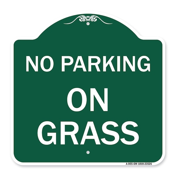 Signmission Designer Series Sign-On Grass, Green & White Aluminum Architectural Sign, 18" x 18", GW-1818-23526 A-DES-GW-1818-23526 - main